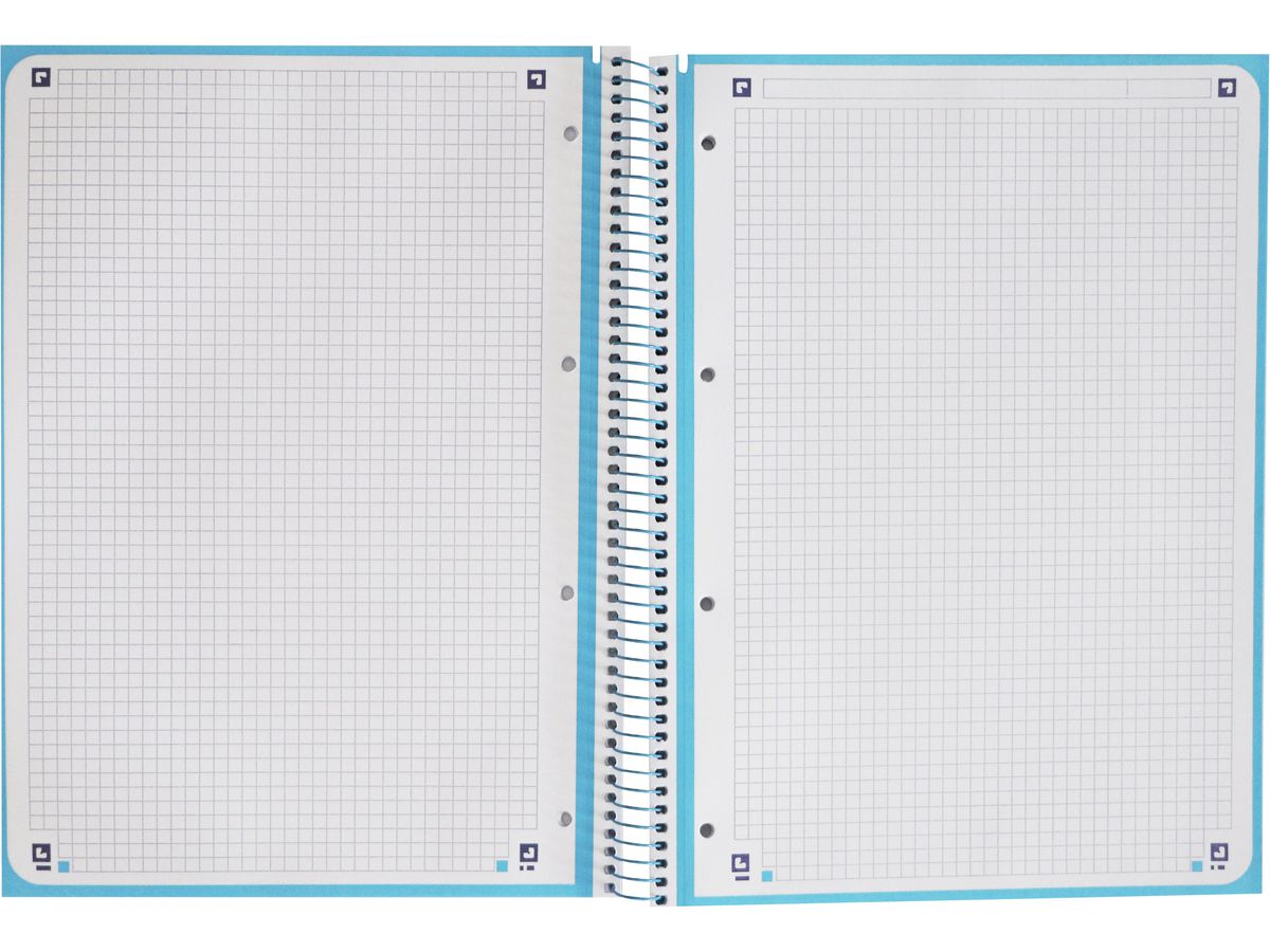 OXFORD Spiralbuch, kariert 5mm A4+ 400107010 pastellblau 80 Blatt (8412771024239)