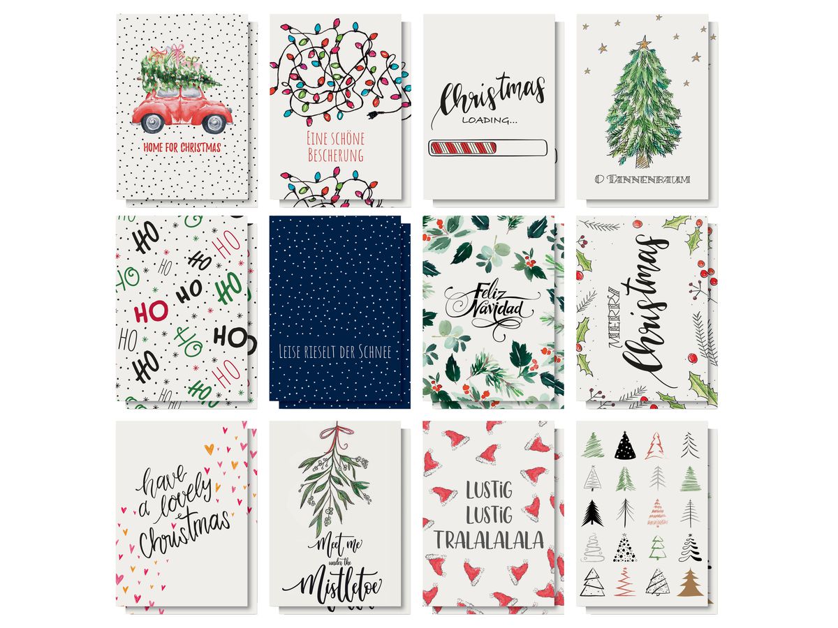 SIGEL Weihnachts-Postkarten-Set A6 DS701 Colorful Christmas 24 Stück (4004360792885)