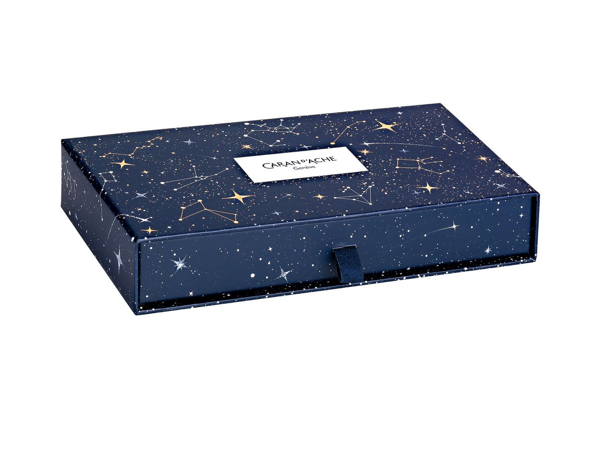 CARAN D'ACHE Kugelschreiber Ecridor Set CC0890.024 Cosmic blau mit Lederetui (7630002355810)