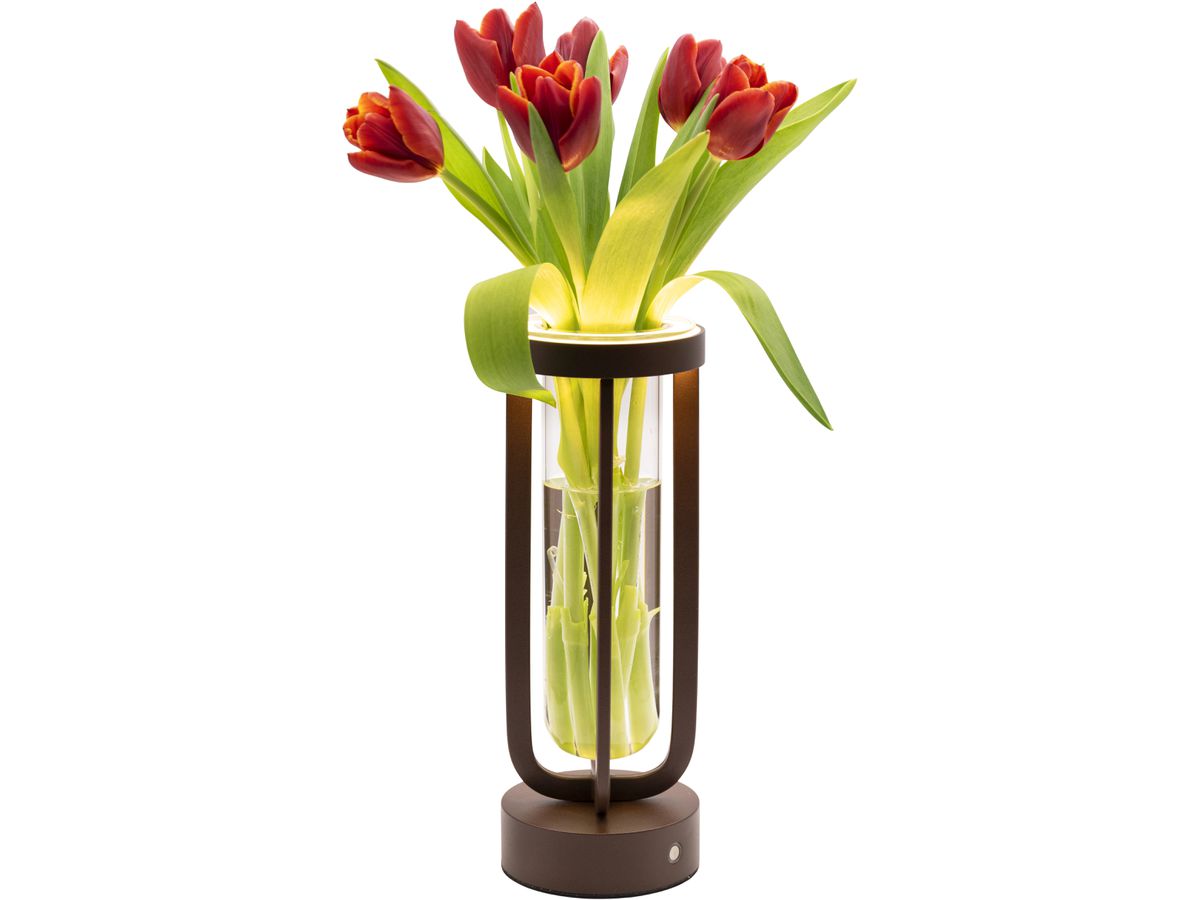 SECURIT Lampe de table FLORENCE LP-FL-BR brun, batterie, dimmable (8720663161406)