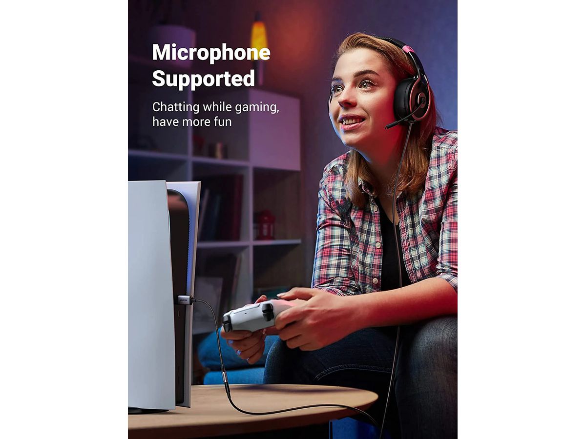 UGREEN Audio Adapter USB 2.0,3.5mm 30757 BB Aluminum Alloy 25cm,Grey BB (6957303837571)