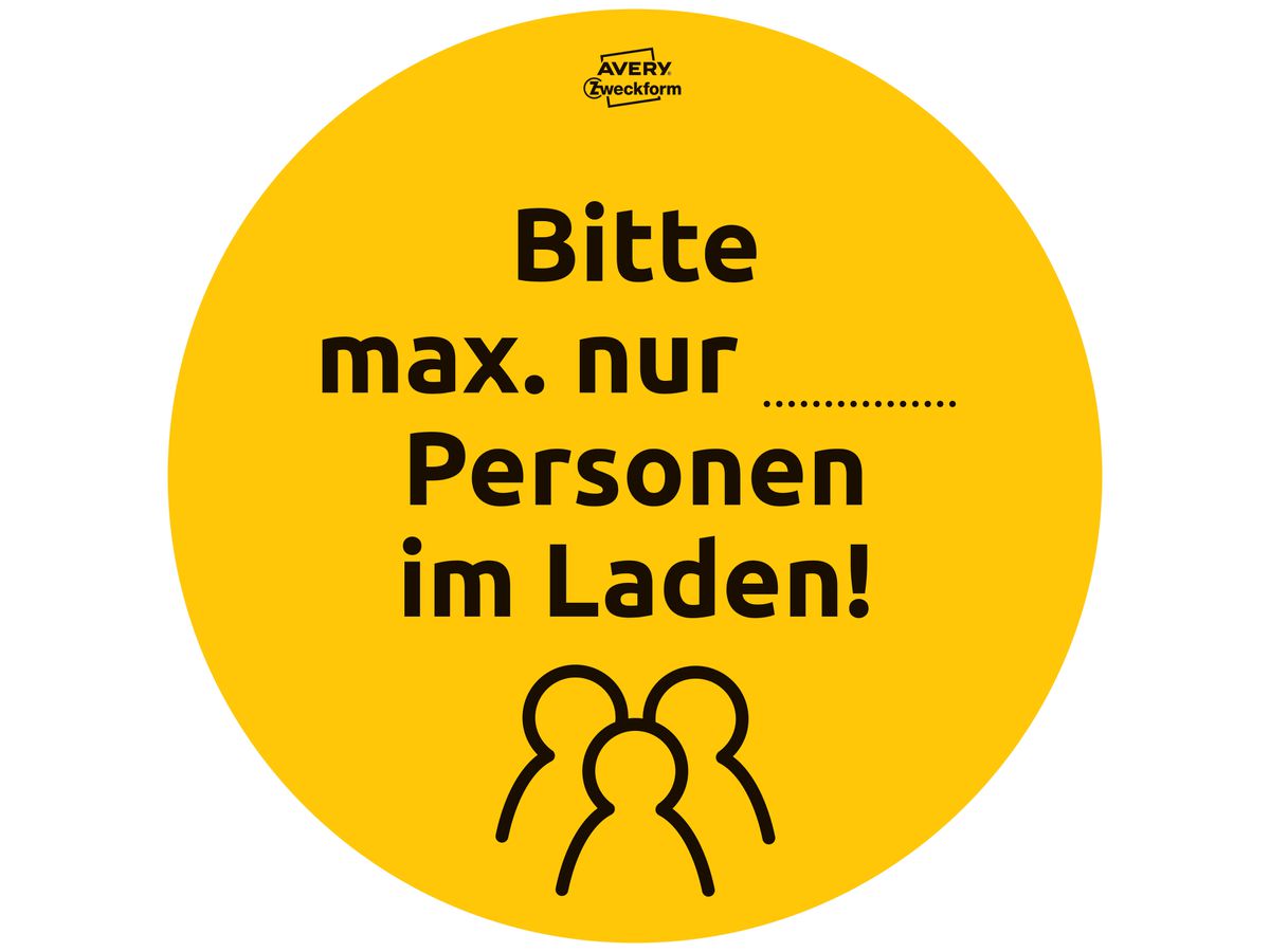AVERY ZWECKFORM Hinweis-Aufkleber DE 20cm 49400 Set für Handel 12 Stück (4004182494004)