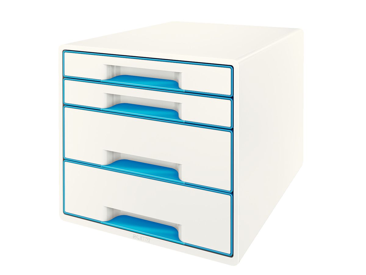 LEITZ Set tiroirs WOW Cube A4 52132036 blanc/bleu, 4 tiroirs (4002432115358)