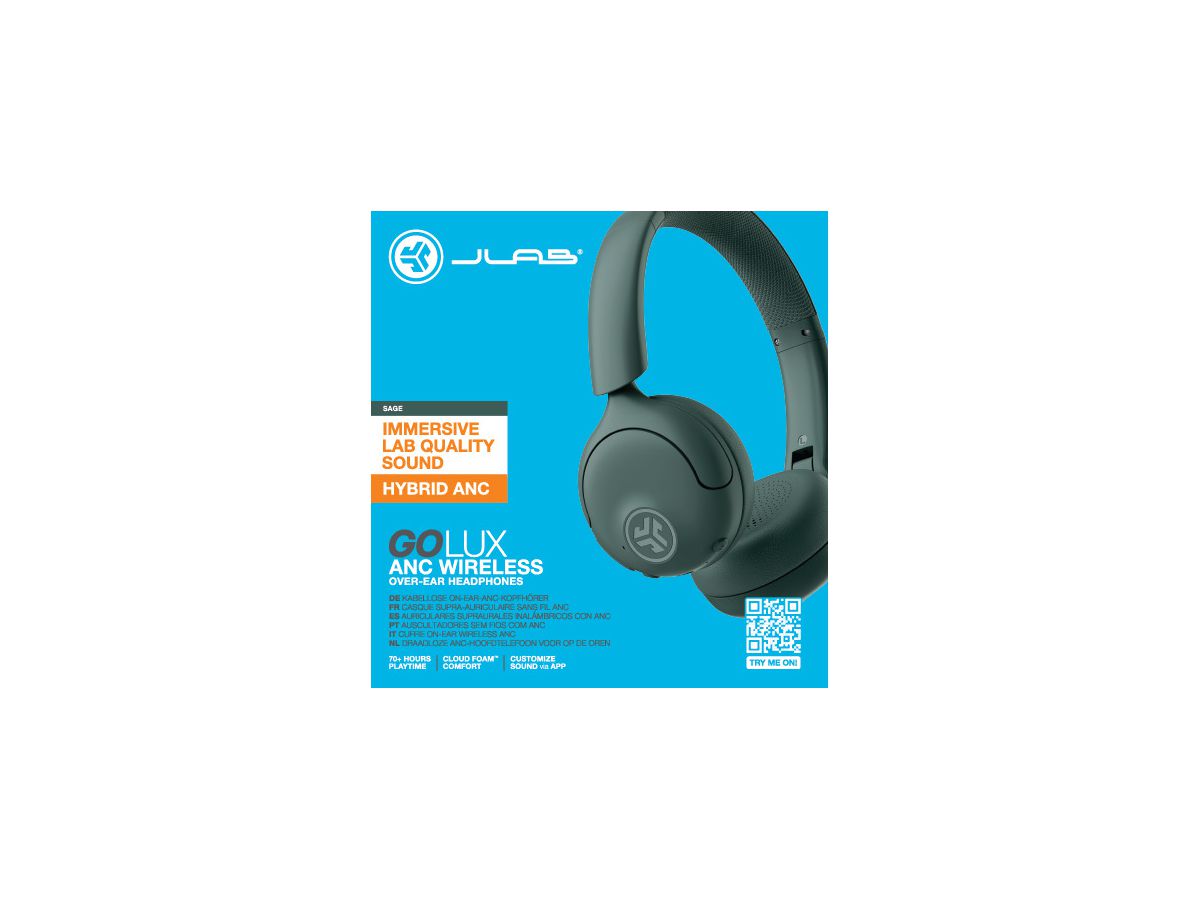 JLAB Go Lux ANC Headphones IEUHBGOLUXANCRSGE93 Wireless, Sage (0810119073655)