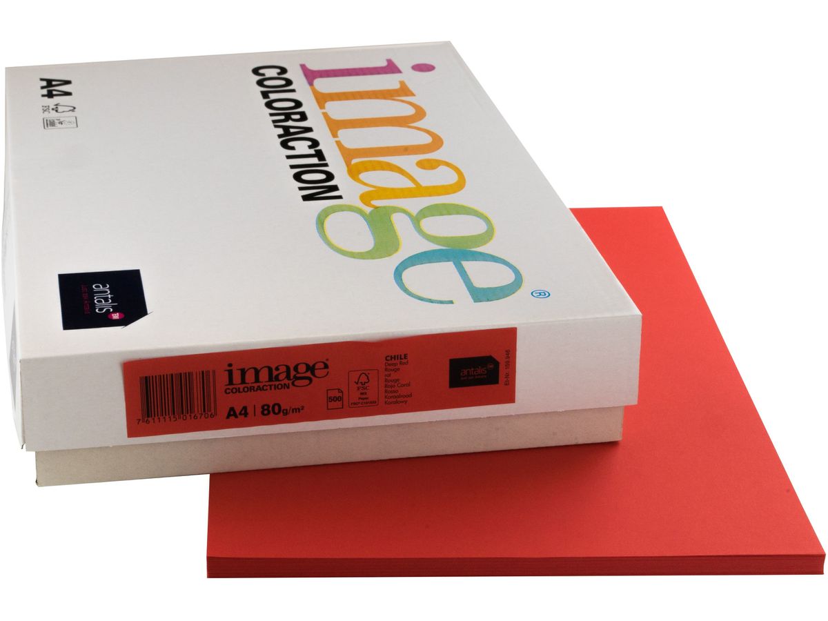 IMAGE COLORACTION Carta per copie Chile A4 274588 80g, rosso 500 fogli (7611115016706)