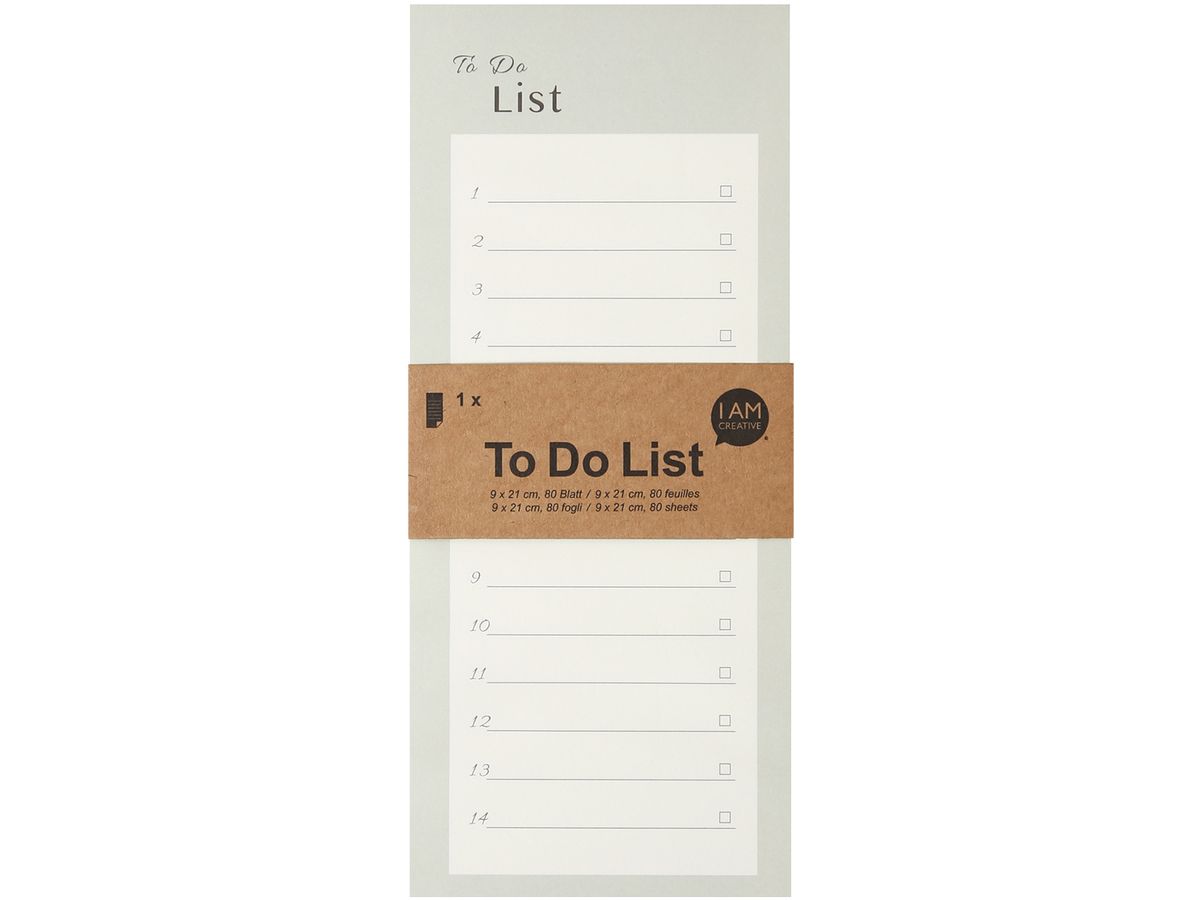 I AM CREATIVE To Do Liste 9x21cm 4005.37 vert 80 feuilles (7611983211951)