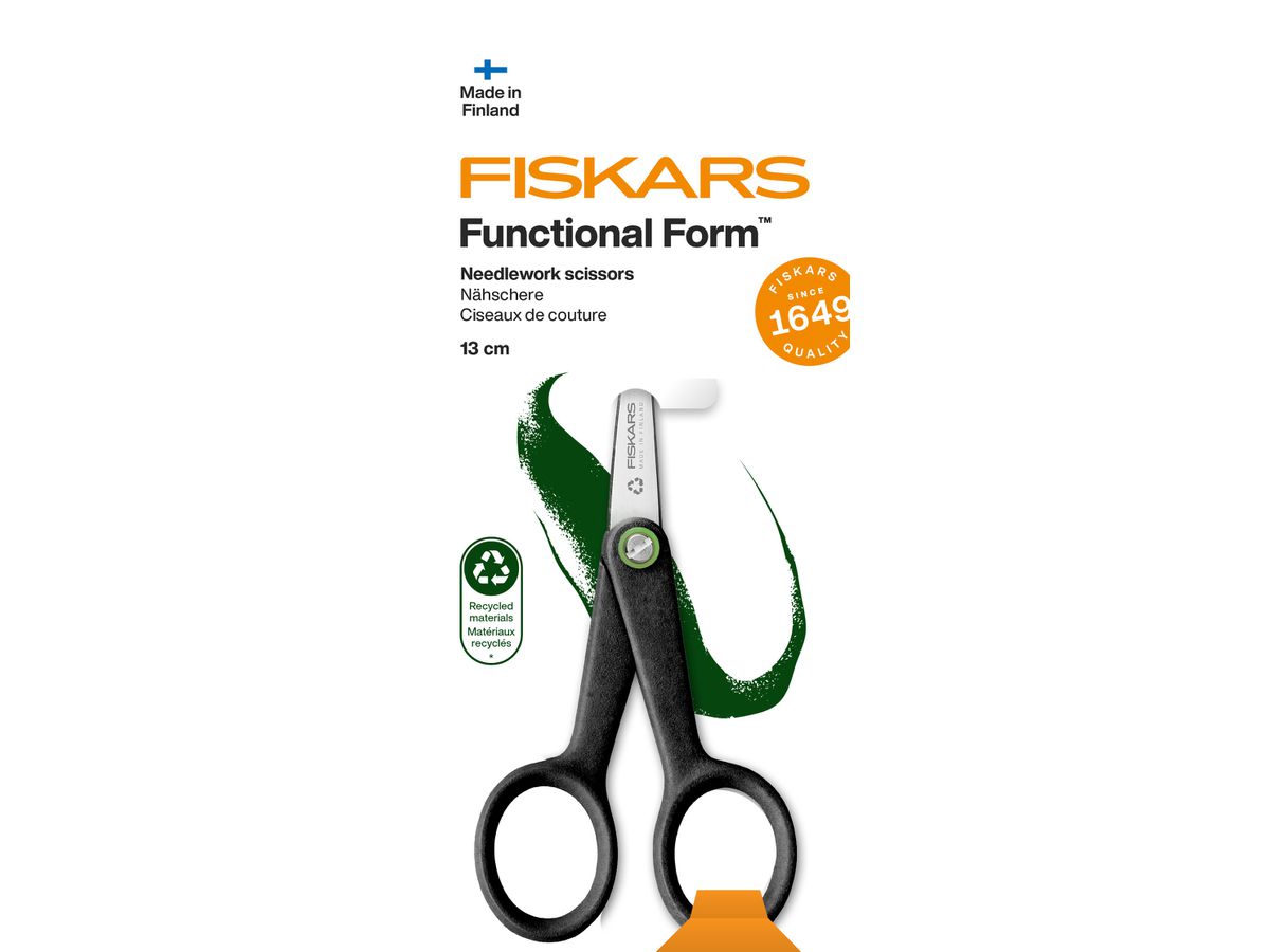FISKARS Handarbeitschere 13cm 1074541 schwarz, Rechts- + Linkshänder (6424002019435)