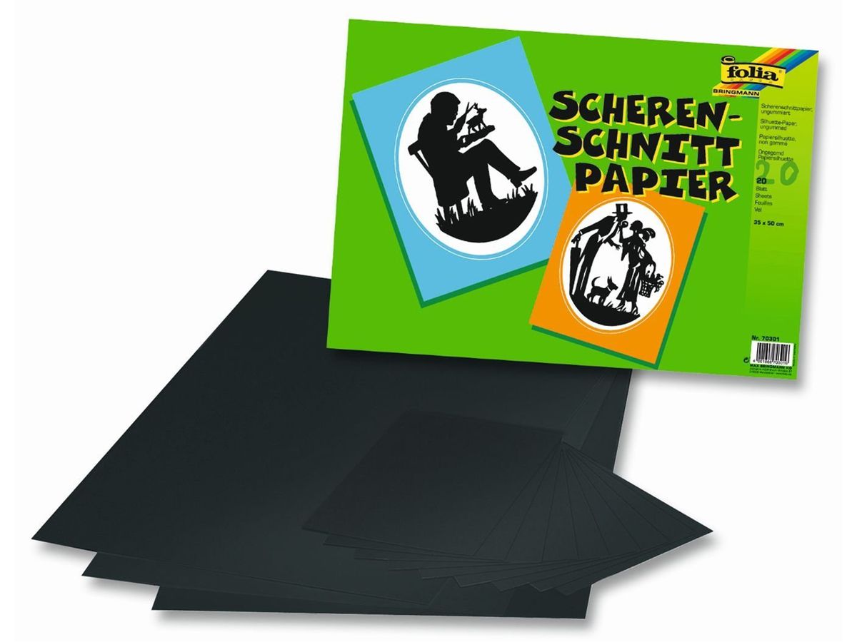 FOLIA carta per siluette 35x50cm 07.70301 80g, nero (4001868703016)