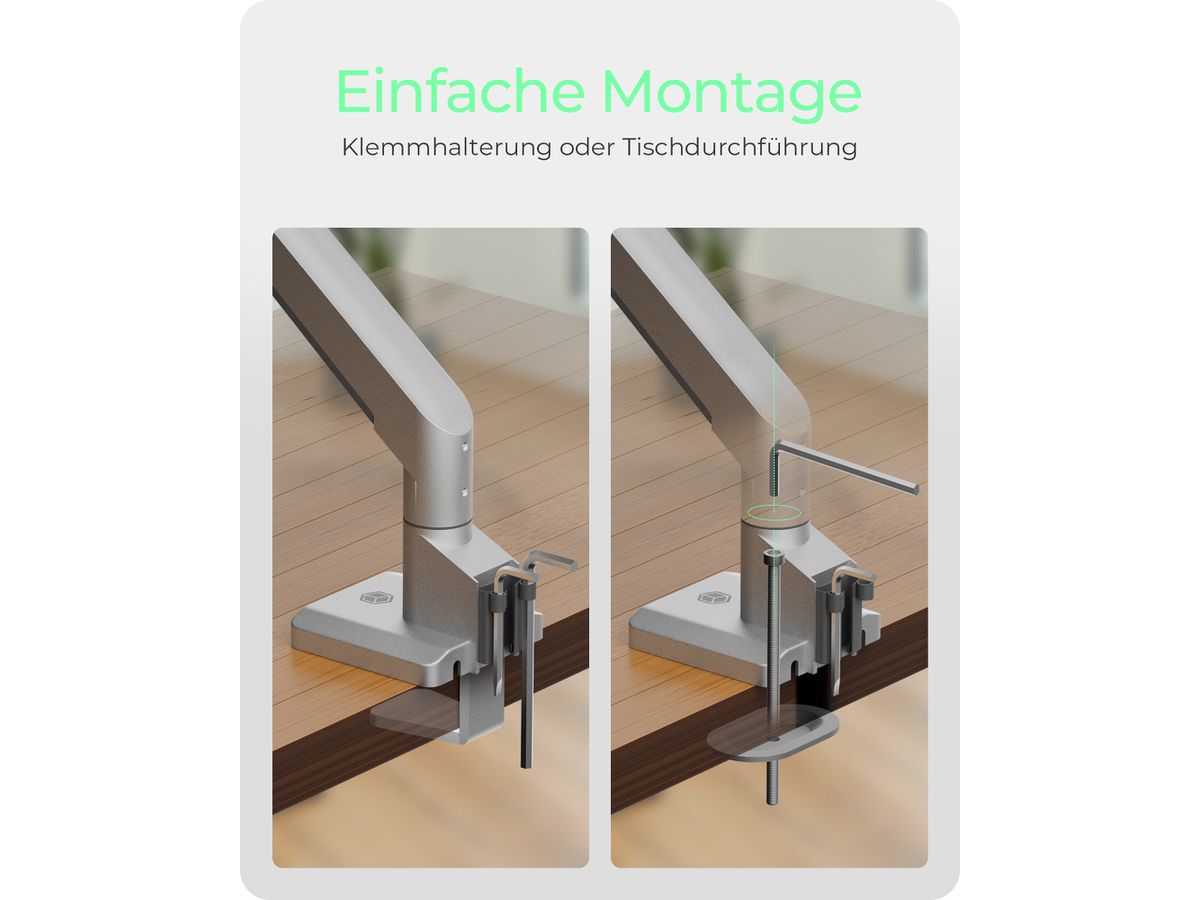 ICY BOX Single Monitor Stand IB-MS523-T 17-32 inch 1-9kg silver grey (4250078174172)