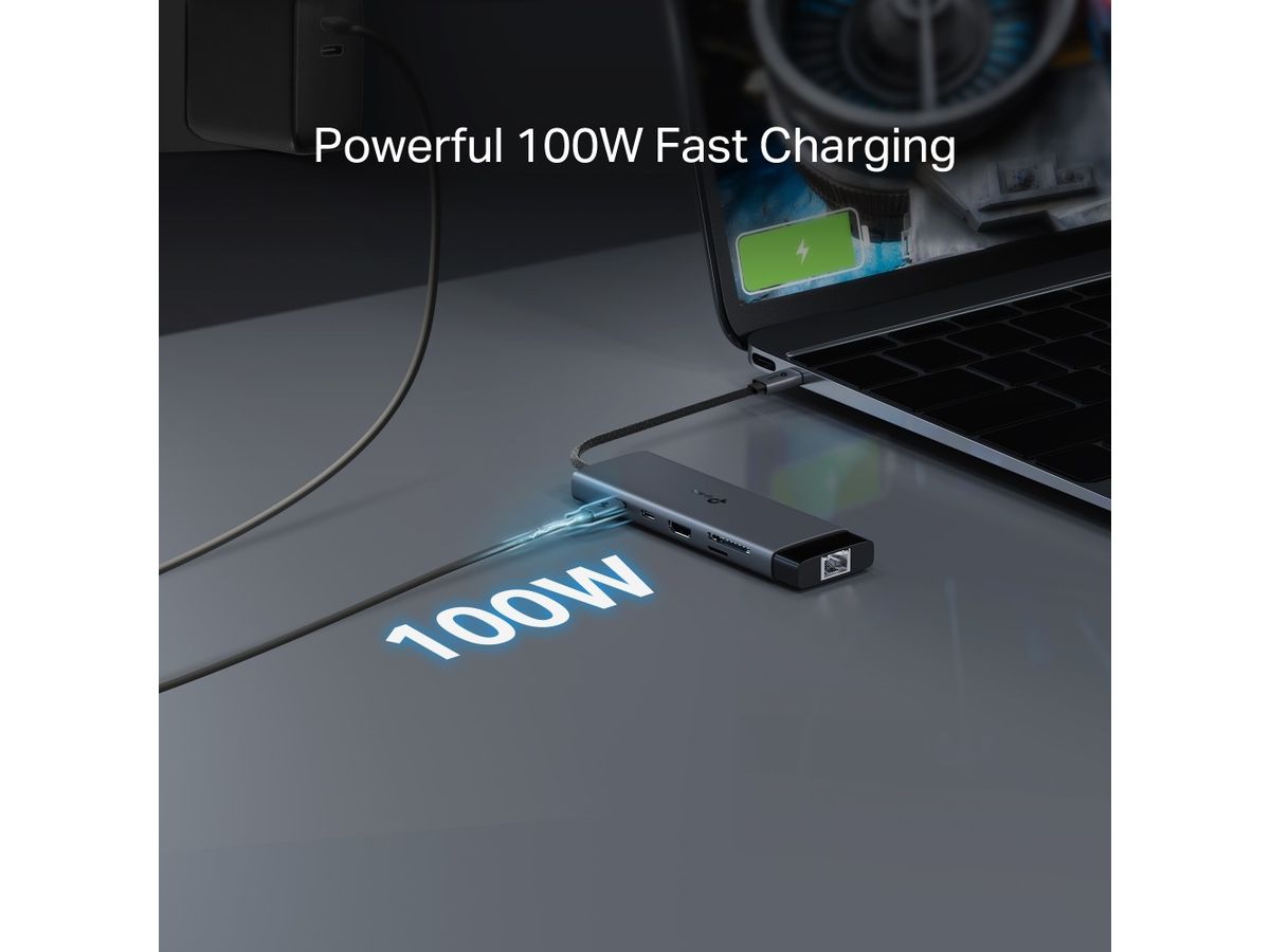TP-LINK USB-C 9-Port Hub UH9120C HDMI 4K,USB-A&C,PD,RJ45,SD (8885021371900)