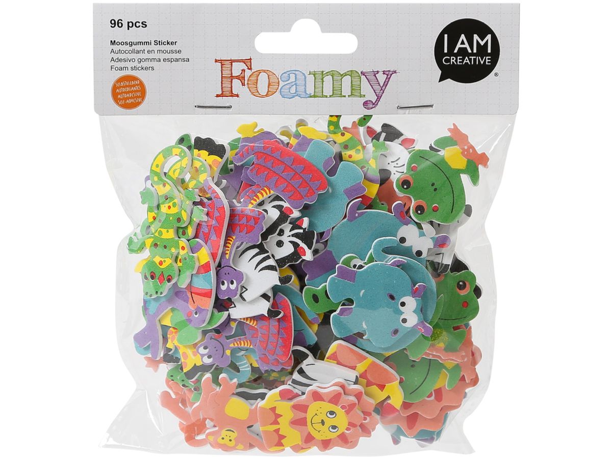 I AM CREATIVE Foamy 4019.06 Dschungeltiere 96 Stück (7611983165230)