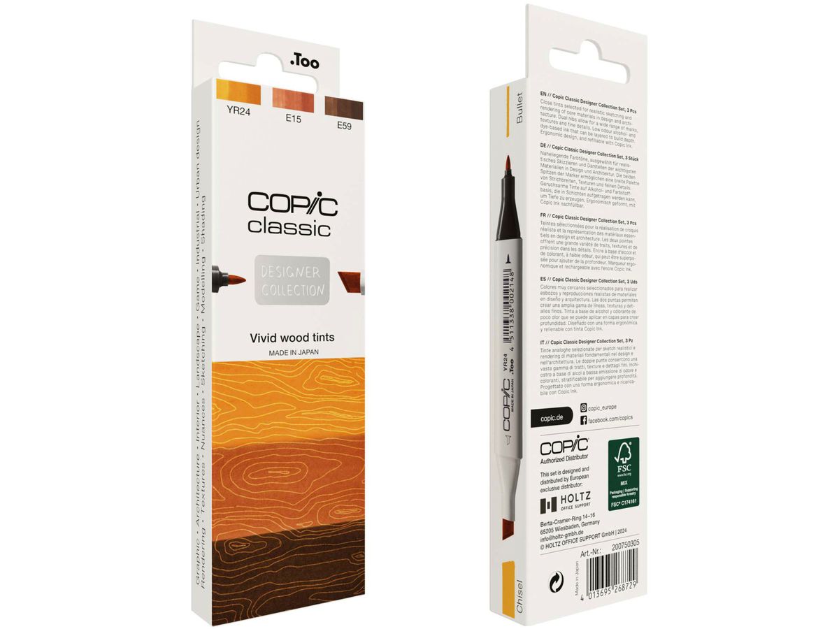 COPIC Marker Classic Designer 200750305 Vivid woods tints 3 pièces (4013695268729)