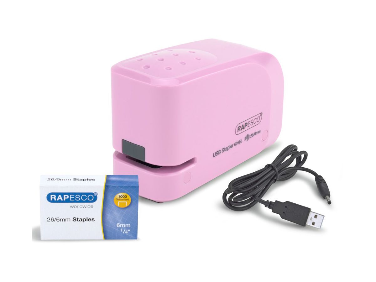 RAPESCO Heftgerät Autom. USB/Batterie 1451 rosa (5018505011235)