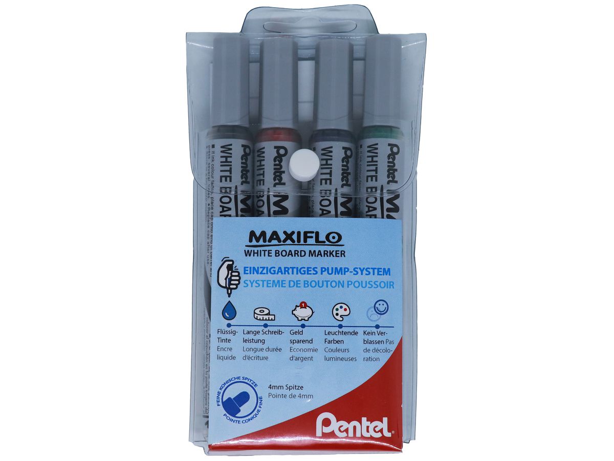PENTEL Boardmarker Maxiflo 4mm MWL5S-4 4 Stück (3474377910410)