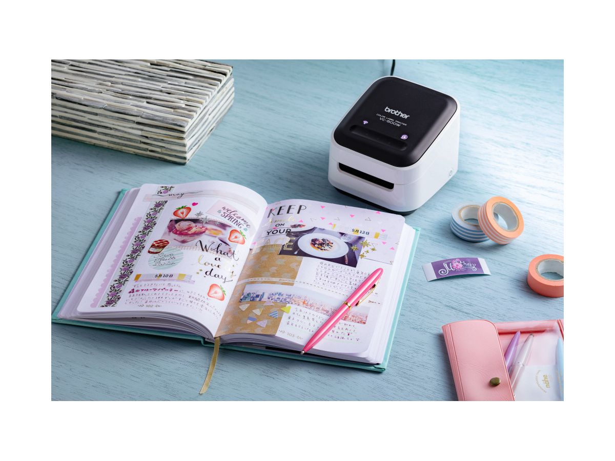 BROTHER Etikettendrucker VC-500W ZINK Zero Ink 50x420mm (4977766779265)