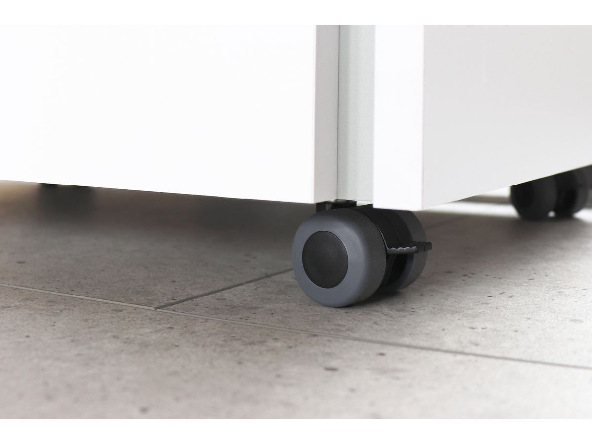 APOLLO Rollcontainer VLC30/W/W/GL weiss, 3 Schublade (4032062319895)