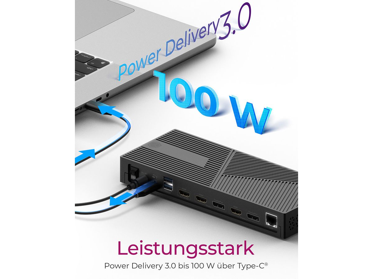 ICY BOX USB-C Triple DockingStation IB-DK2246AC Hybrid 4K, 3xHDMI & 2xDP,6USB (4250078173342)