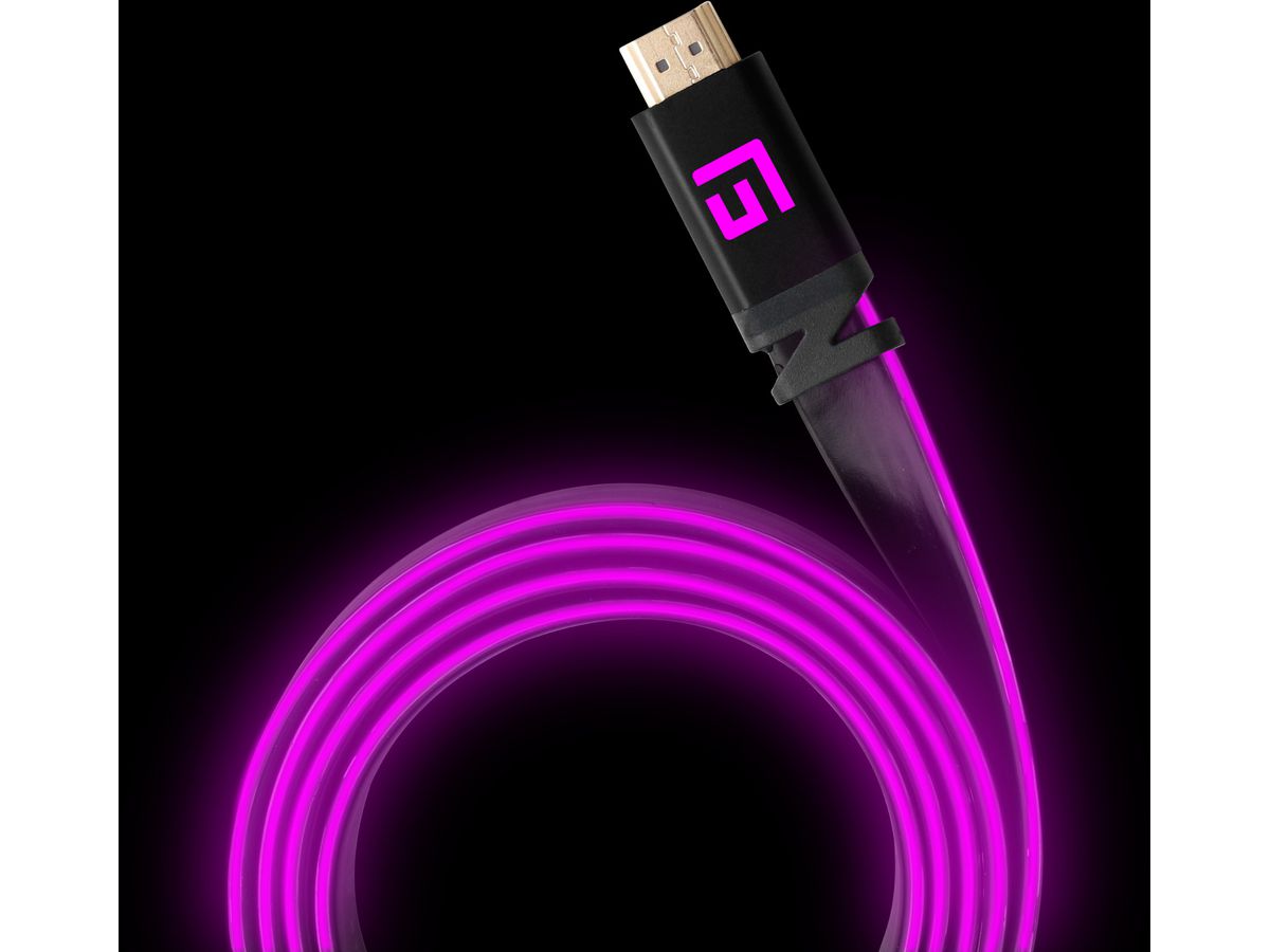 FLOAT GRIP High-Speed LED HDMI Cable FG-HDMILED-300-PINK 3M, v2.1 Pink (5713474051069)