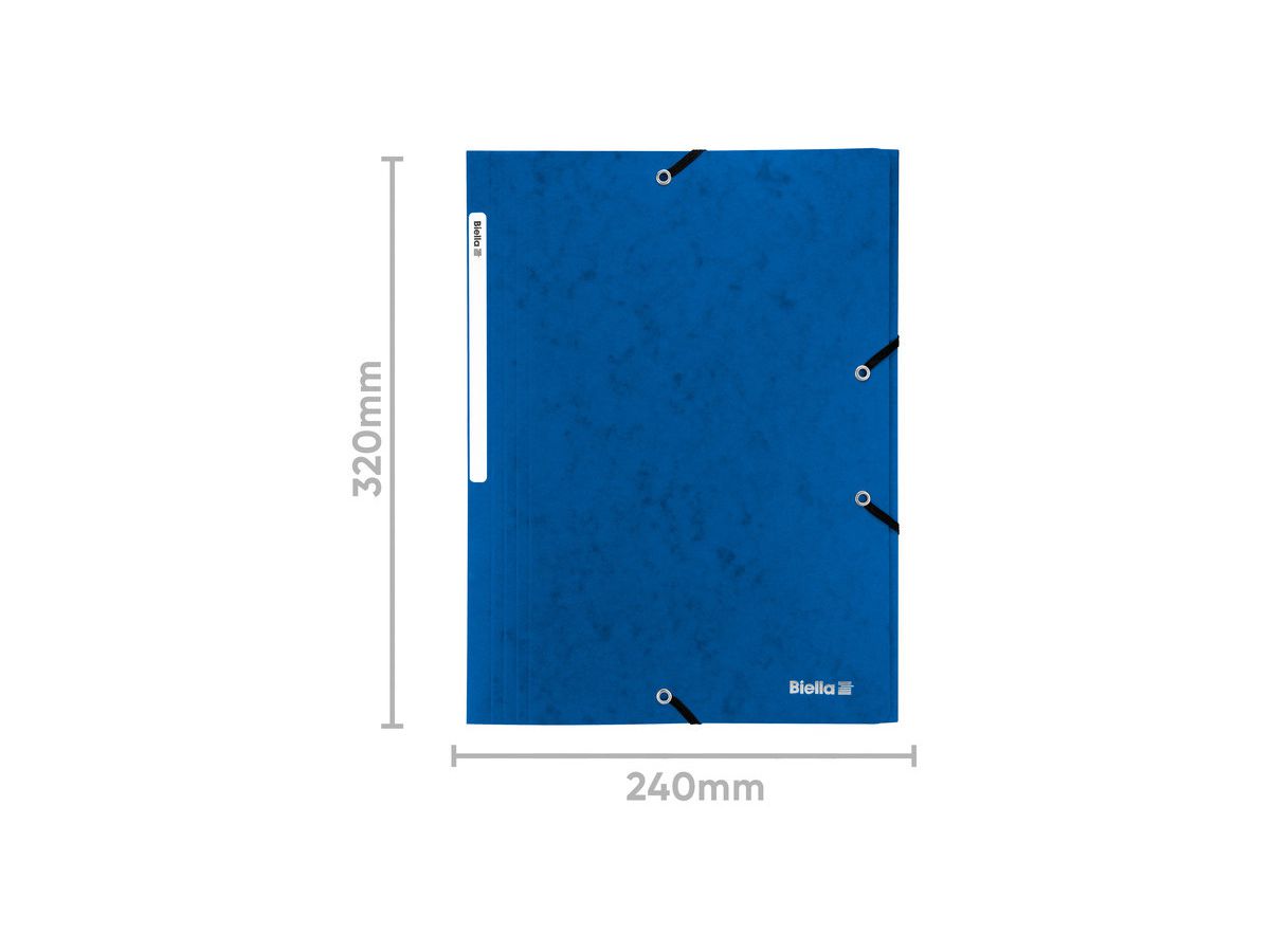 BIELLA Gummibandmappe A4 17840105U blau, 355gm2 200 Bl. (7611365322121)