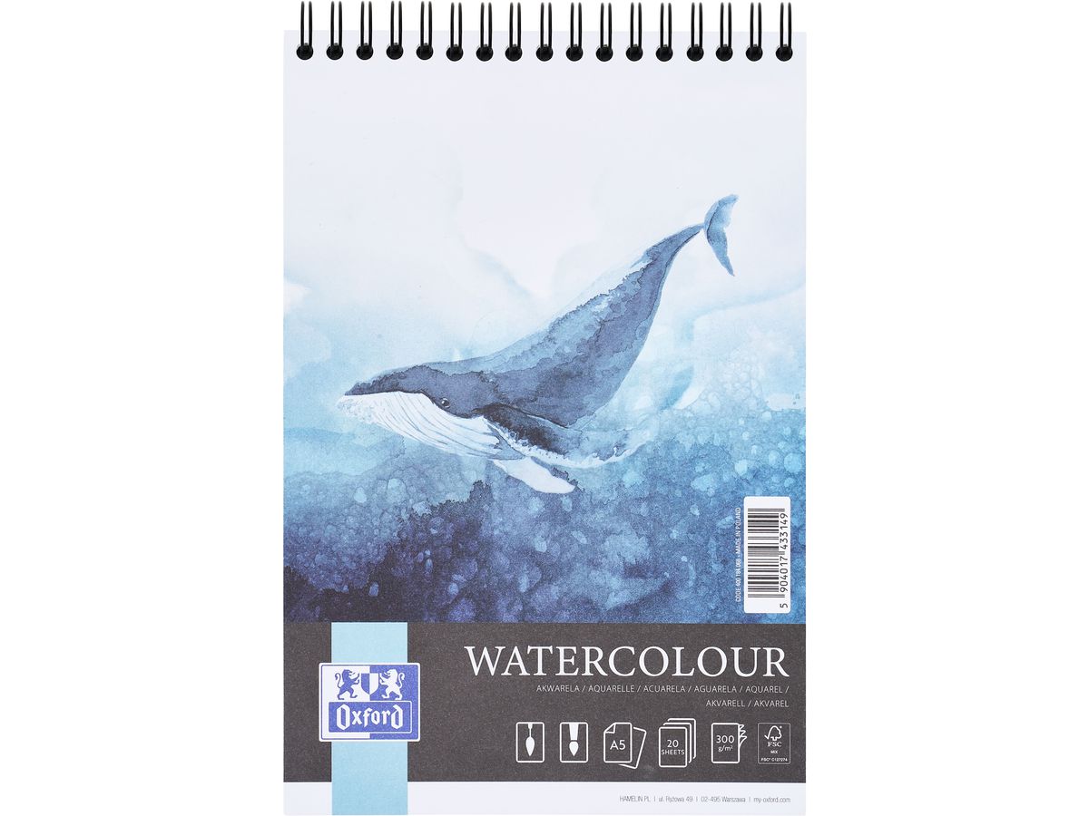 OXFORD Art Aquarellblock A5 400184068 weiss, 300g 20 Blatt (5904017433149)