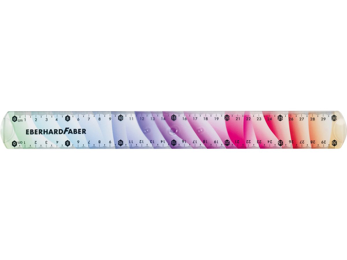 FABER-CASTELL Lineal 30cm 570012 Rainbow, flexibel (4087205700122)