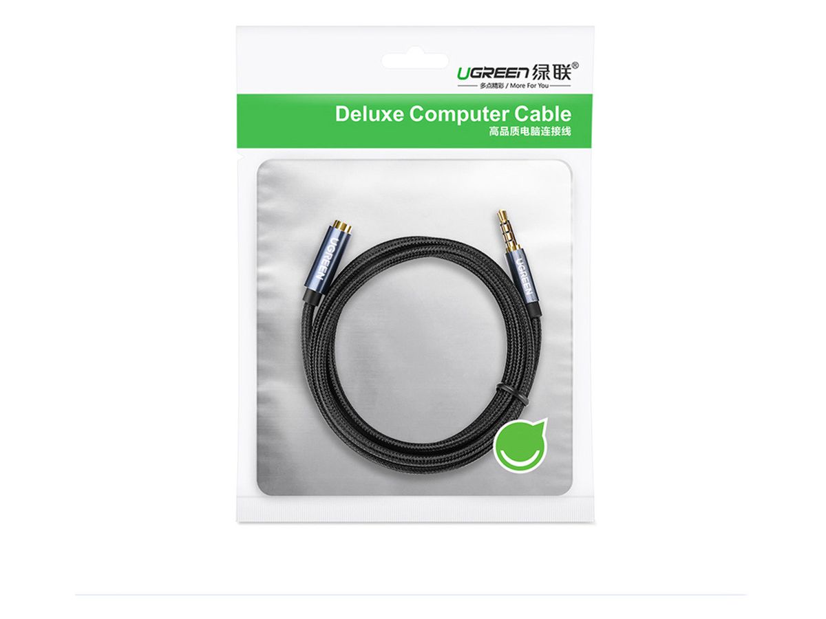UGREEN Cable 3.5mm Male/3.5 Female 40675 Extension Braid 2m,(BB) (6957303846757)