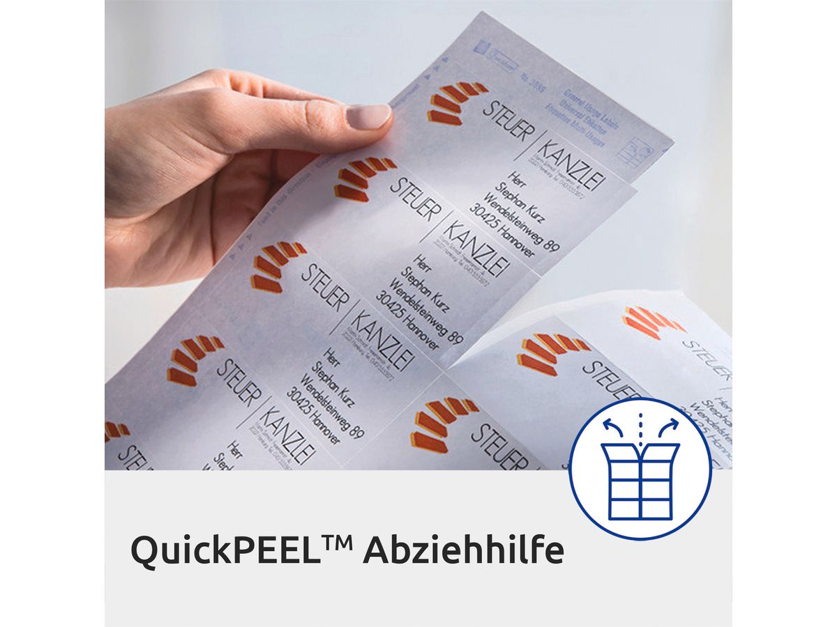 AVERY ZWECKFORM Universal-Etiketten 97x42.3mm 4781 weiss 360 Stk./25 + 5 Blatt (4004182047811)