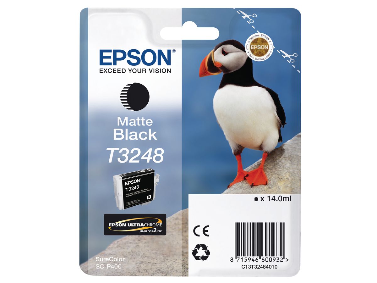 EPSON Tintenpatrone matte schwarz T324840 SureColor SC-P400 14ml (8715946600932)