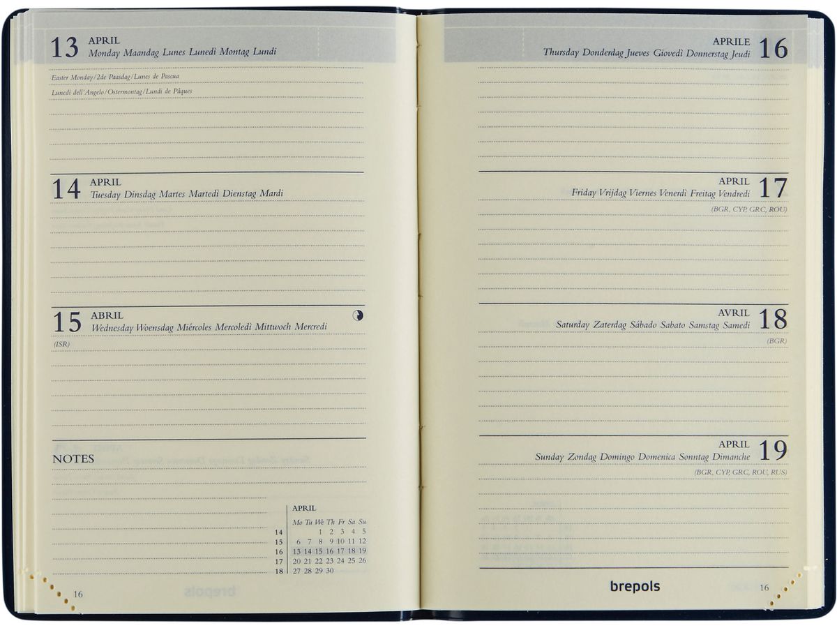 BREPOLS Agenda Delta Seta 2026 0.834.2120 1S/2P blu 8.1x12cm (5412303375221)