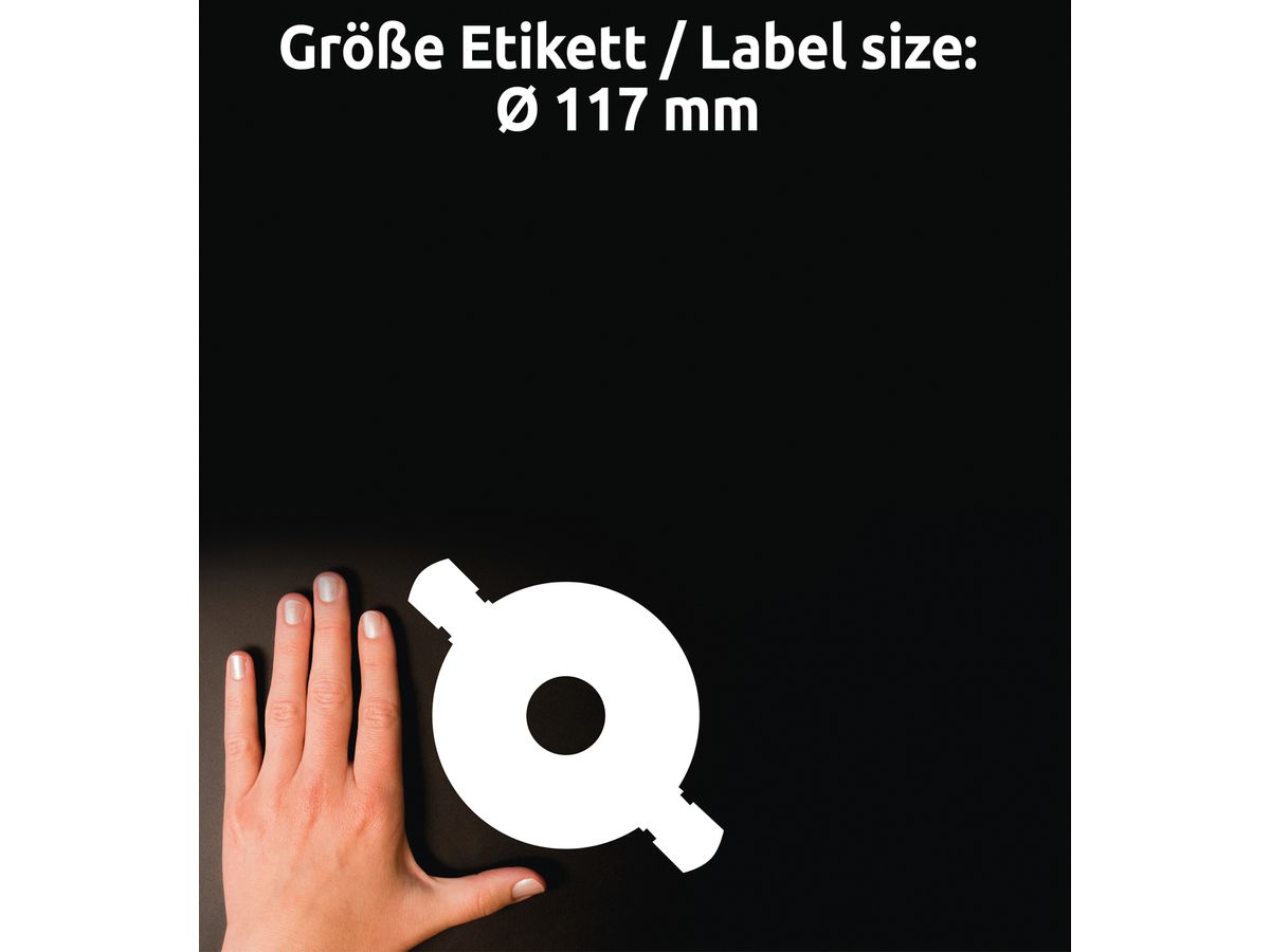 AVERY ZWECKFORM CD-Etiketten 117mm L6015-25 Universal, weiss 25Bl./2Stk. (4004182060155)