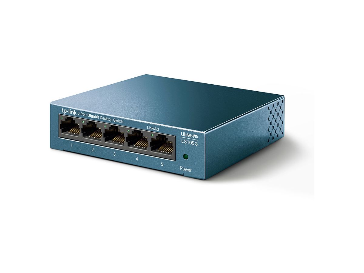 TP-LINK LiteWave 5-Port Switch LS105G 8GB RJ45 Ports, Steel Case (6935364085445)
