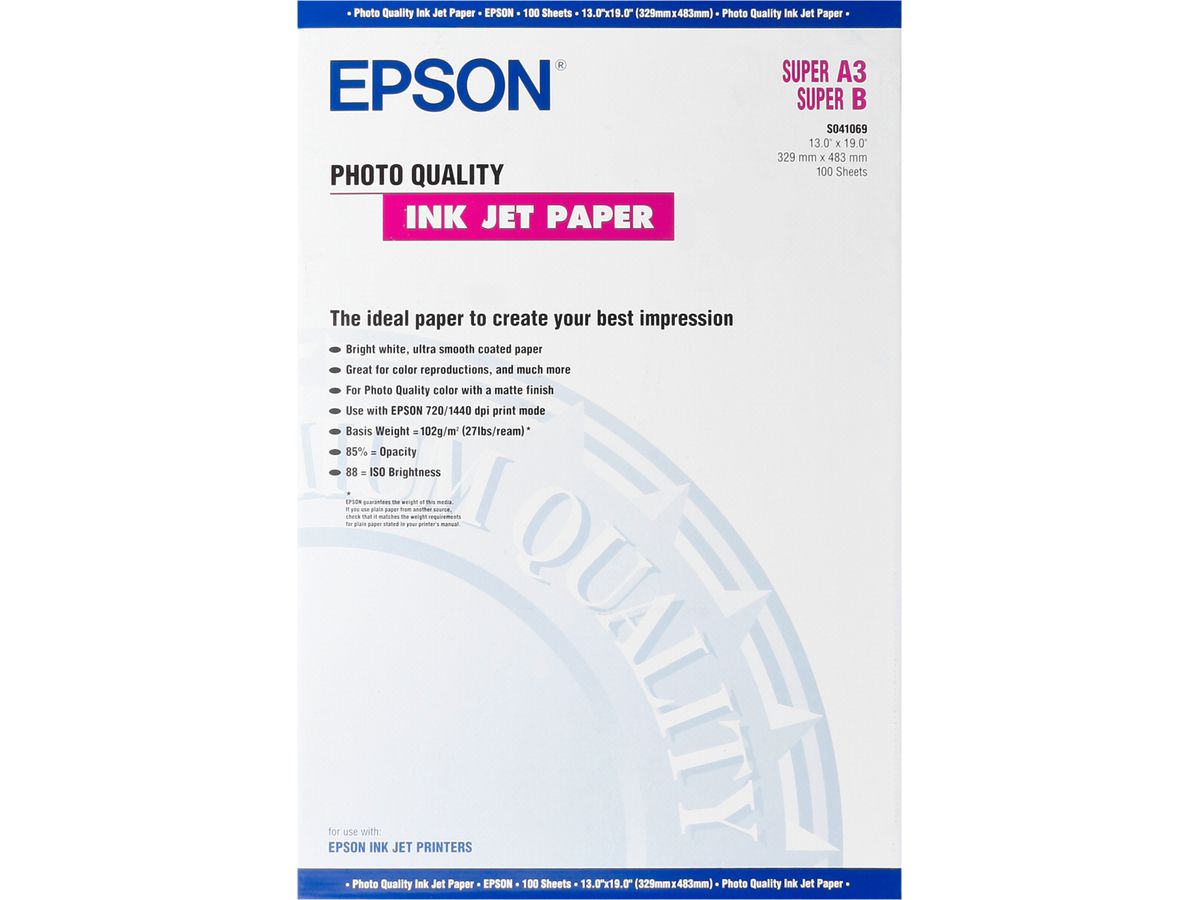EPSON Photo Papier A3+ S041069 InkJet 105g 100 flls. (0010343812048)