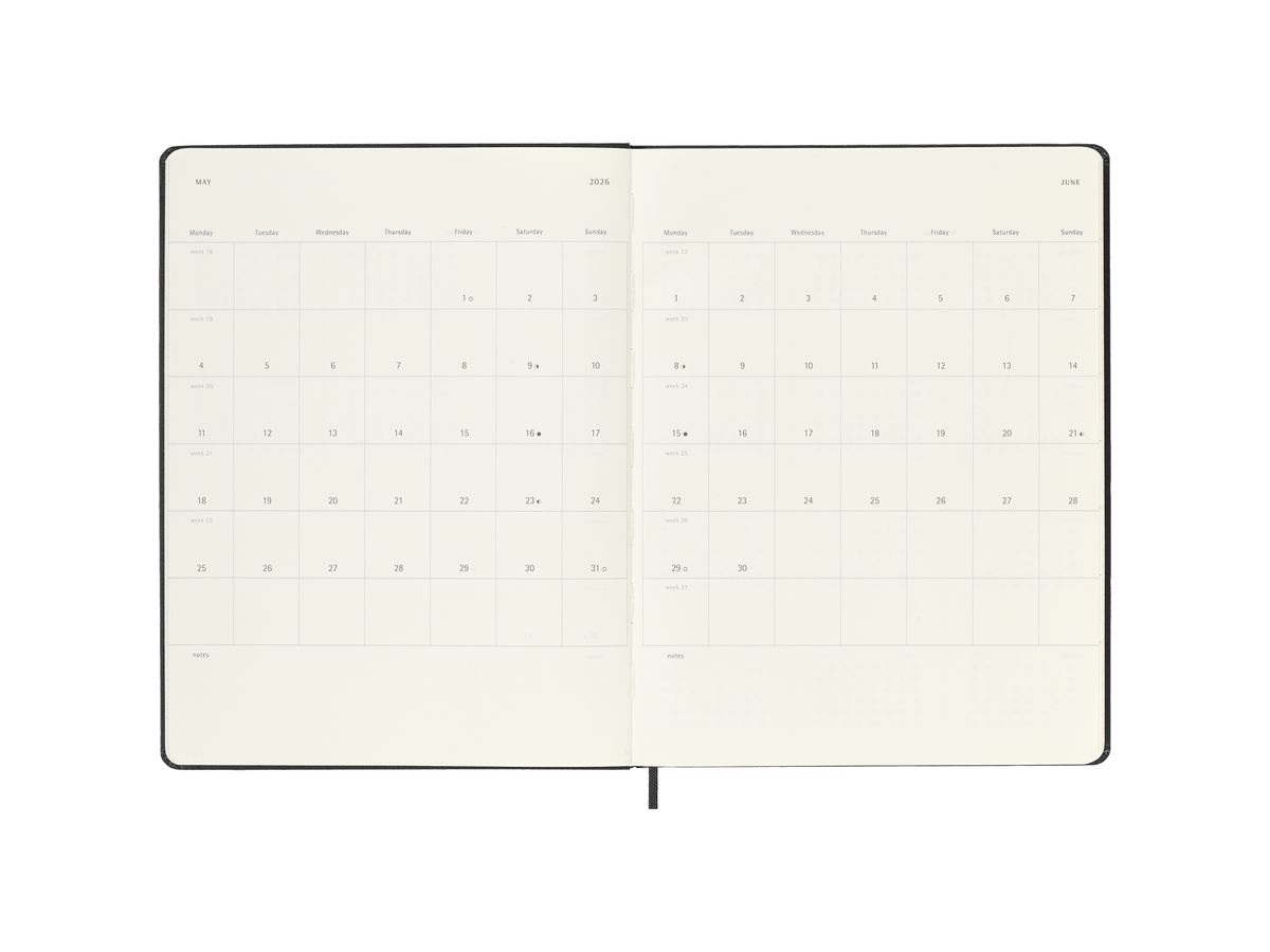 MOLESKINE Agenda Classic X-Large 2026 DHB12WN4Y26 1W/1S schwarz HC 19x25cm (8056999275259)