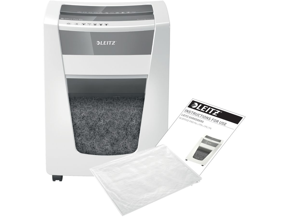 LEITZ Aktenvernichter IQ 8006-20-00 Office Pro, P-4, 30lt (4002432119202)