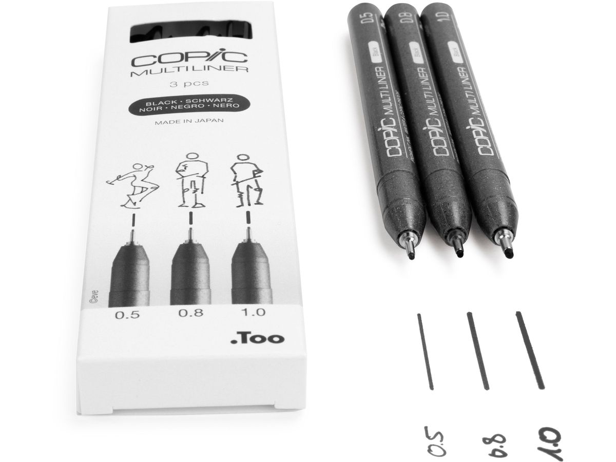 COPIC Multiliner 22075632 schwarz 3 Stück (4013695266053)