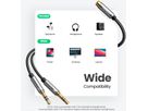 UGREEN Audio Cable 3.5mm Fem./2 Male 20899 aluminum Case, Black (6957303828999)