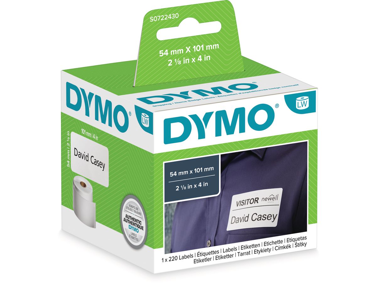 DYMO Versand-Etiketten S0722430 perm.101x54mm 220 Stück (5411313990141)