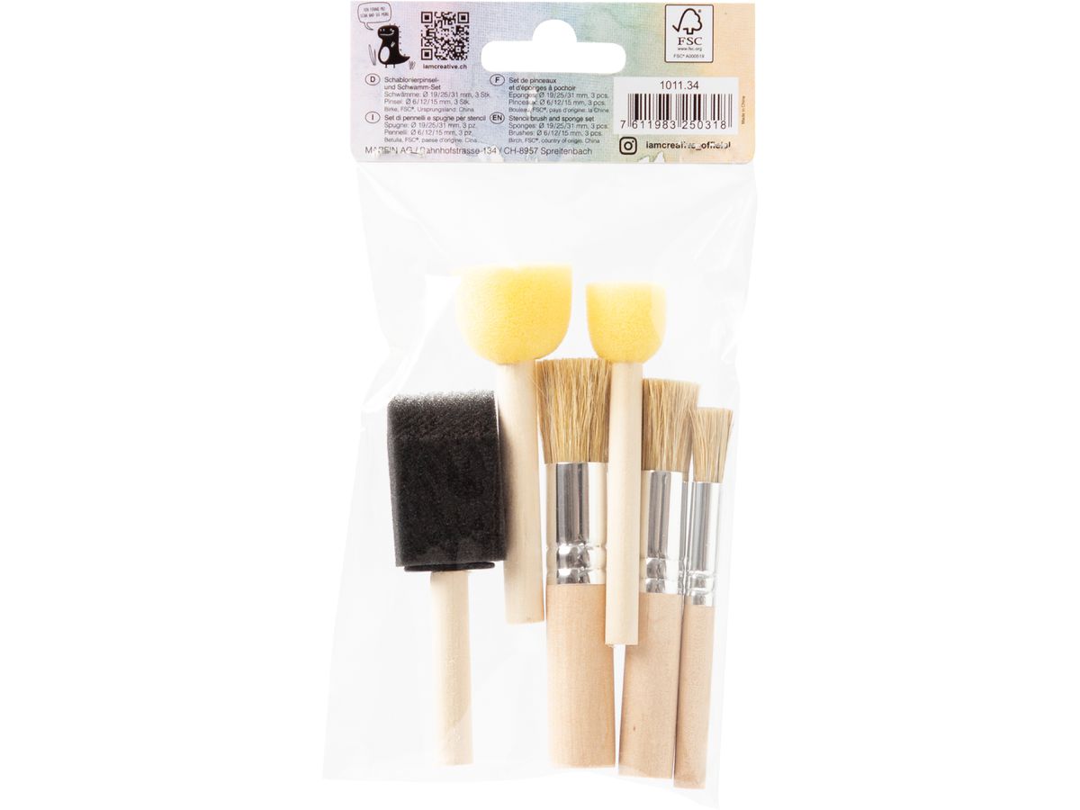 I AM CREATIVE Schablonierpinsel Set 1011.34 6-teilig (7611983250318)