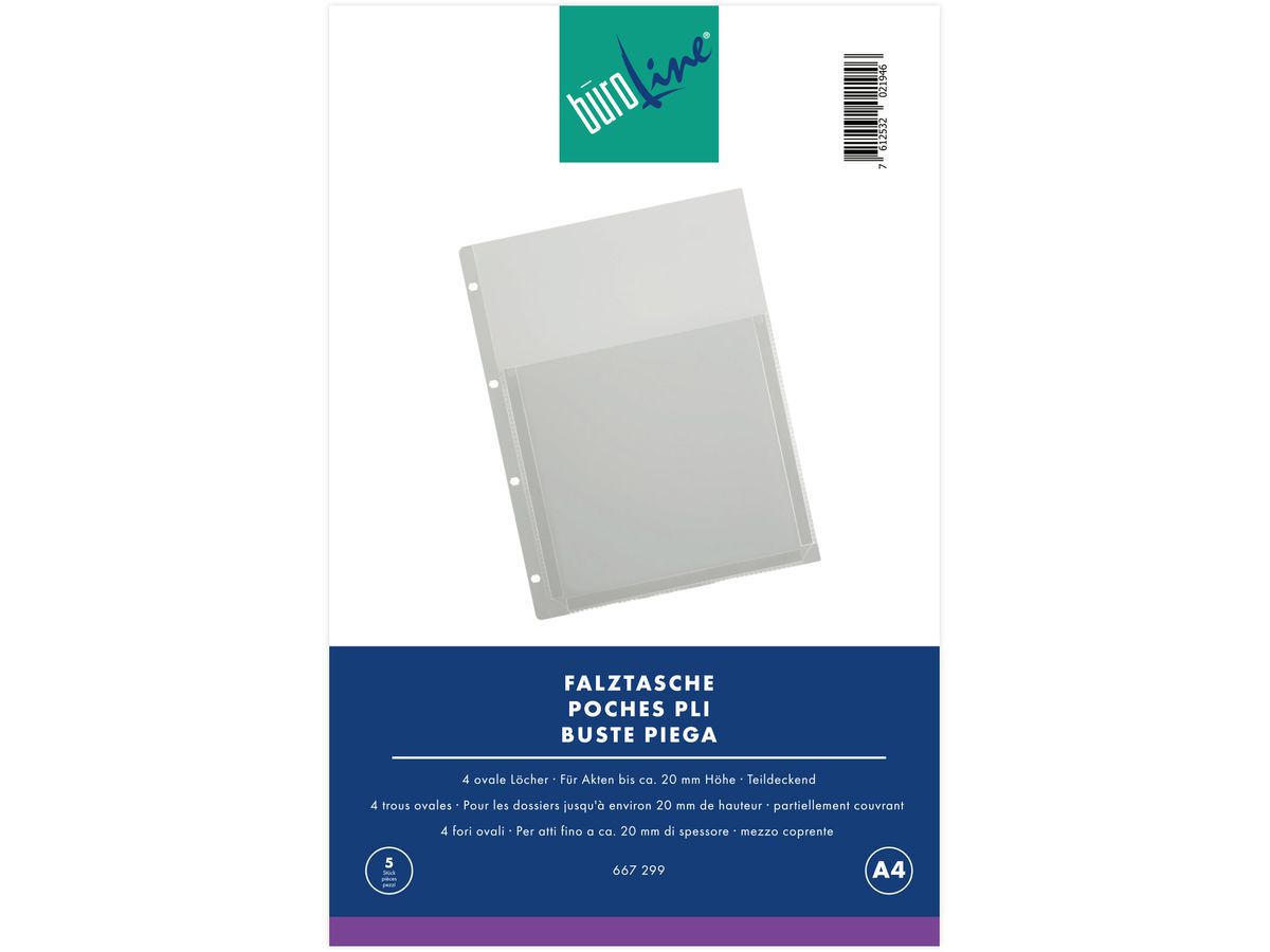 BÜROLINE Buste piega A4 667299 5 pz. (7612532021946)