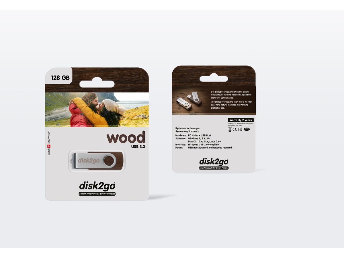 DISK2GO USB-Stick wood 128GB 30006664 USB 3.0 (7640111167006)