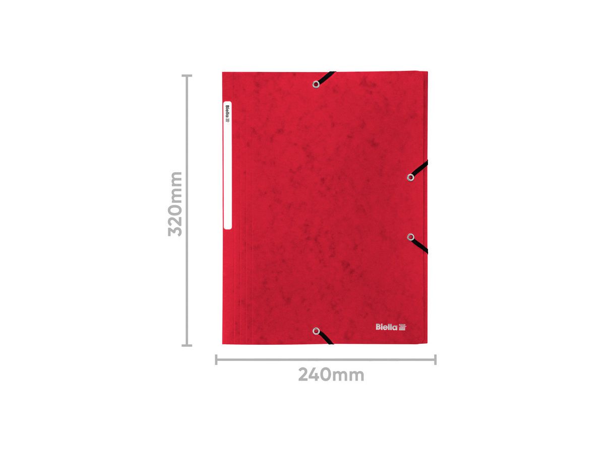 BIELLA Gummibandmappe A4 17840145U rot, 355gm2 200 Bl. (7611365322268)