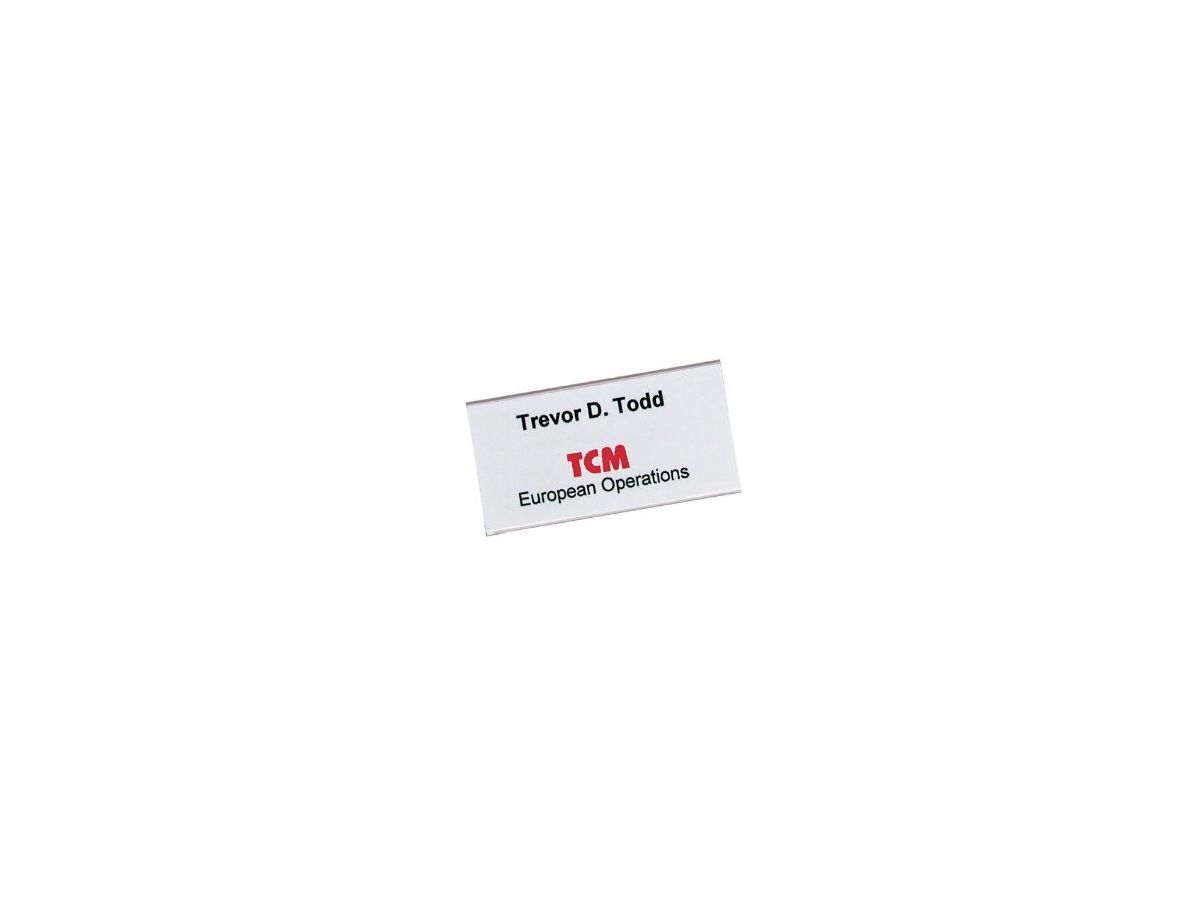 DURABLE Namensschild mit Wellennadel 800619 transp.,PVC, 60x30mm 100 Stk. (4005546810065)
