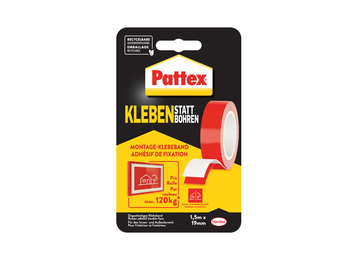 PATTEX Nastro adesivo 1.5mx19mm PXMT2 bifacciale (4015000401883)