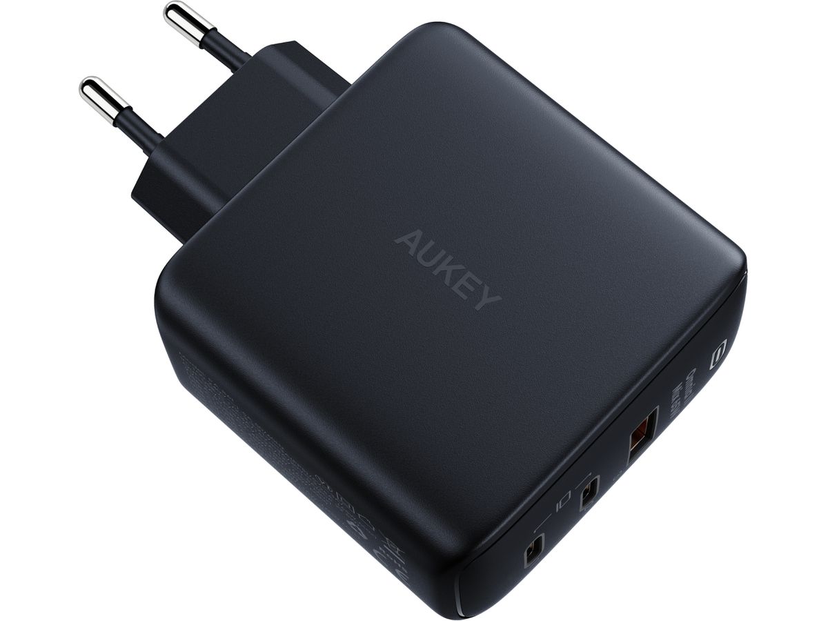 AUKEY OmniaMix II 65W GaN PD PA-B6T BK 3-Port, Wall Charger Black (0689323784783)