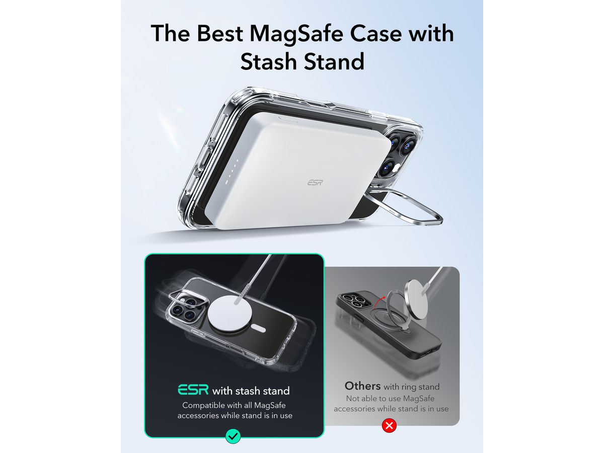 ESR Classic Hybrid Case MagSafe 1A74901 +Stand iPhone 16 Pro Clear (4894240219126)