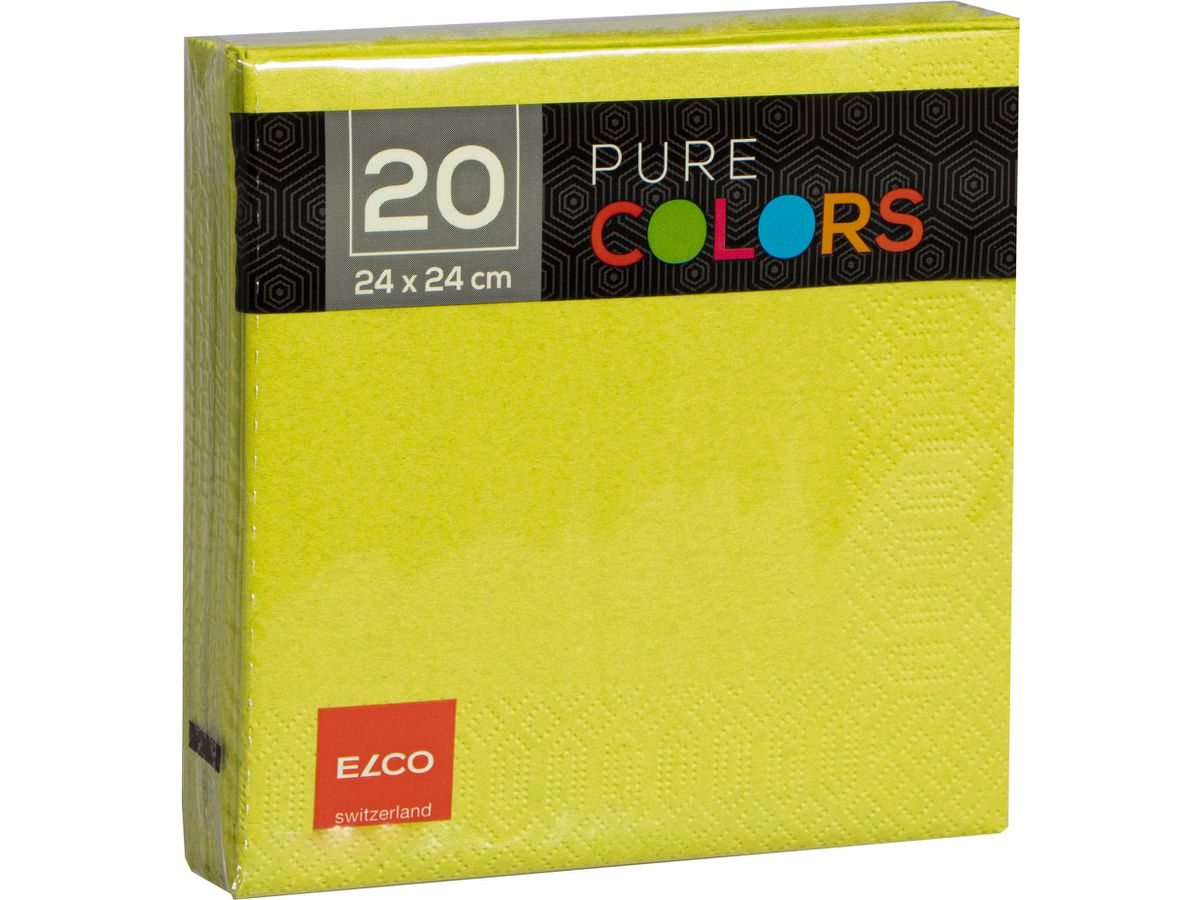 ELCO Serviette Zelltuch 24x24cm PC234020-213 3-lagig, kiwi 20Stk. (7612614062935)