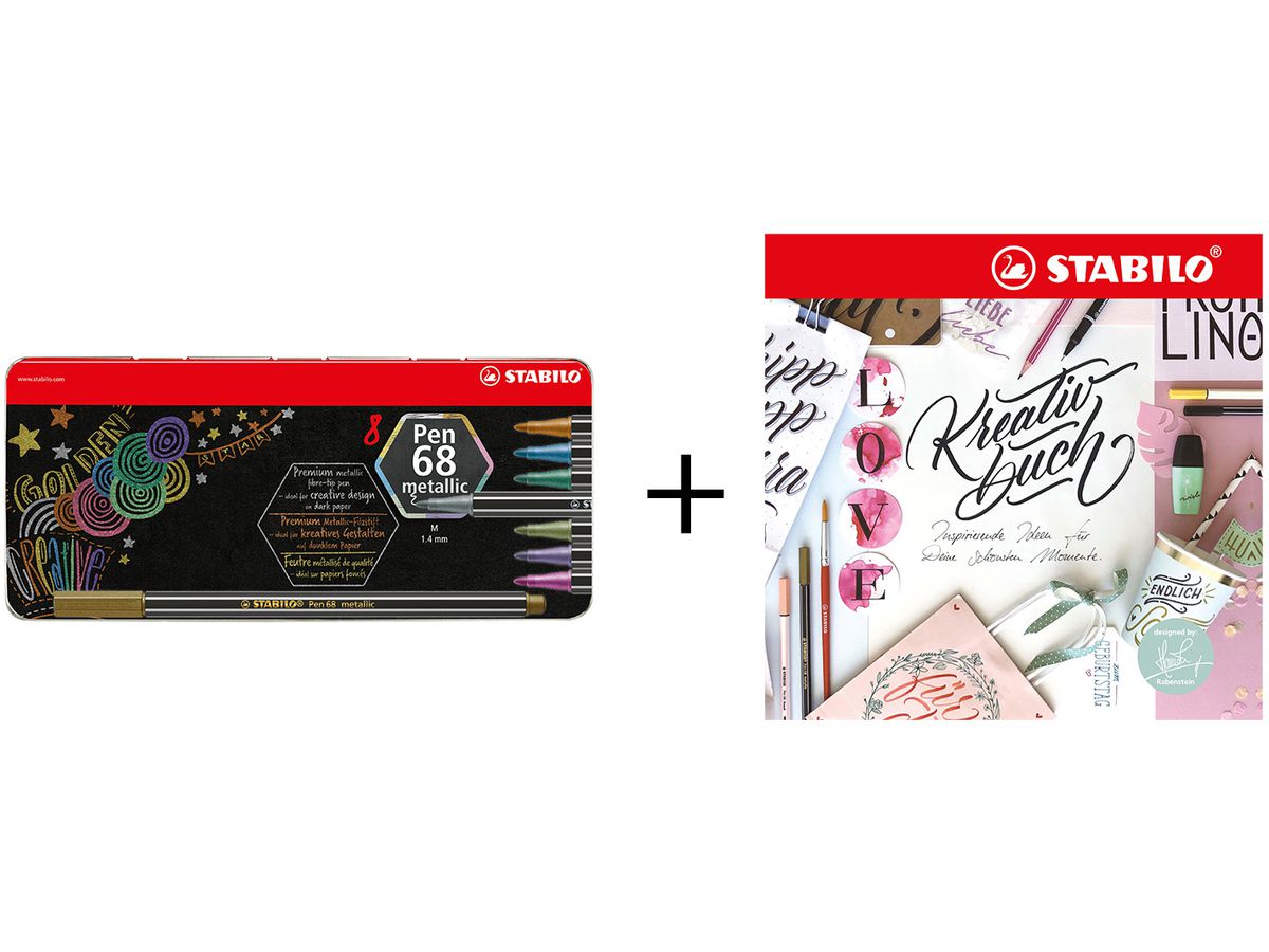 STABILO Fasermaler Pen 68 metallic 106883108 Creative Bundle (7640160332103)