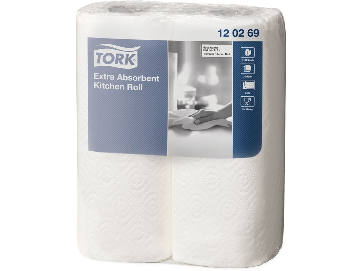 TORK Küchenrolle 473488 weiss, 2-lagig 2 Stück (7322540006292)