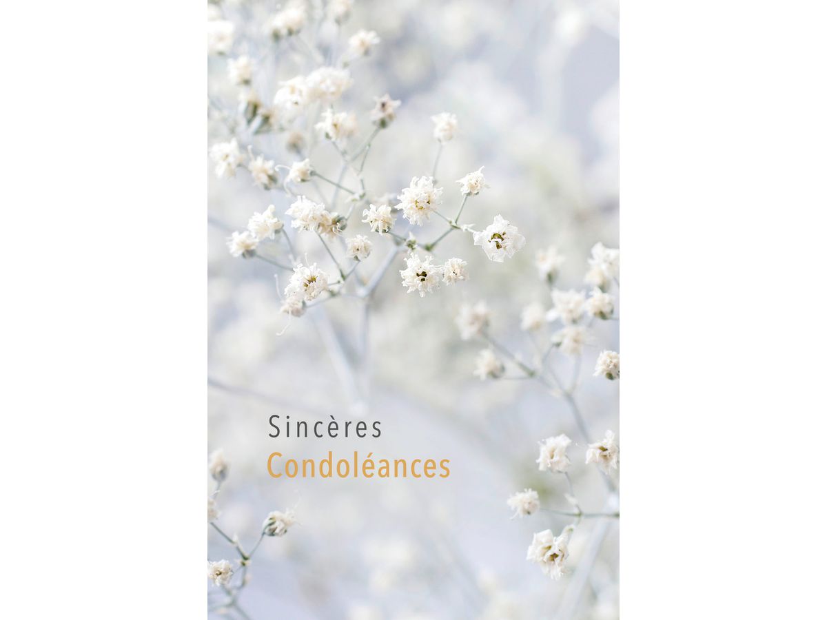 ABC Carte condoléances FR B6 53148 Fleurs blanches (7611119277059)