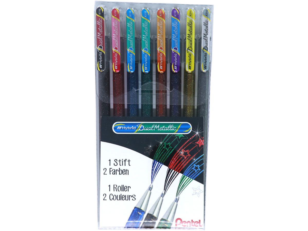 PENTEL Roller Hybrid Dual Metallic K110D-8X 8 Farben 1.0mm (7610924160440)